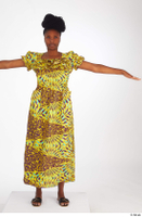  Dina Moses dressed standing t poses whole body yellow long decora apparel african dress 0001.jpg